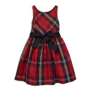 Ralph Lauren Taffeta Plaid Dress with Sash